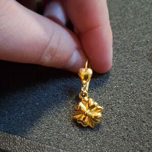 Gold-Tone Floral Dangle Earring - Elegant Women’s Jewelry
